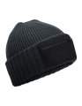 Beanie met Zip Patch Beechfield B334R Graphite Grey